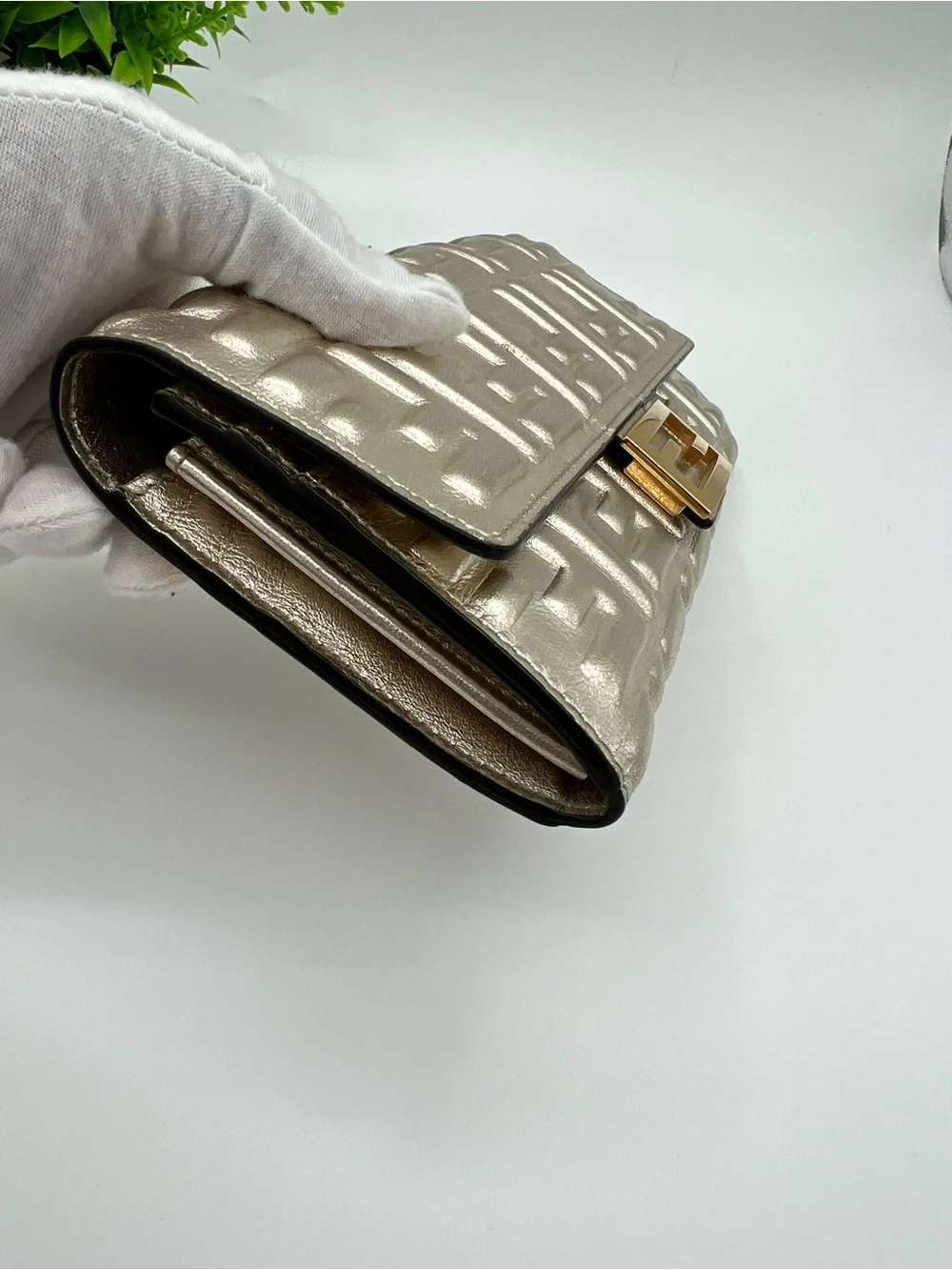 Fendi baguette ff long wallet silver embossed - Picture 4 of 11
